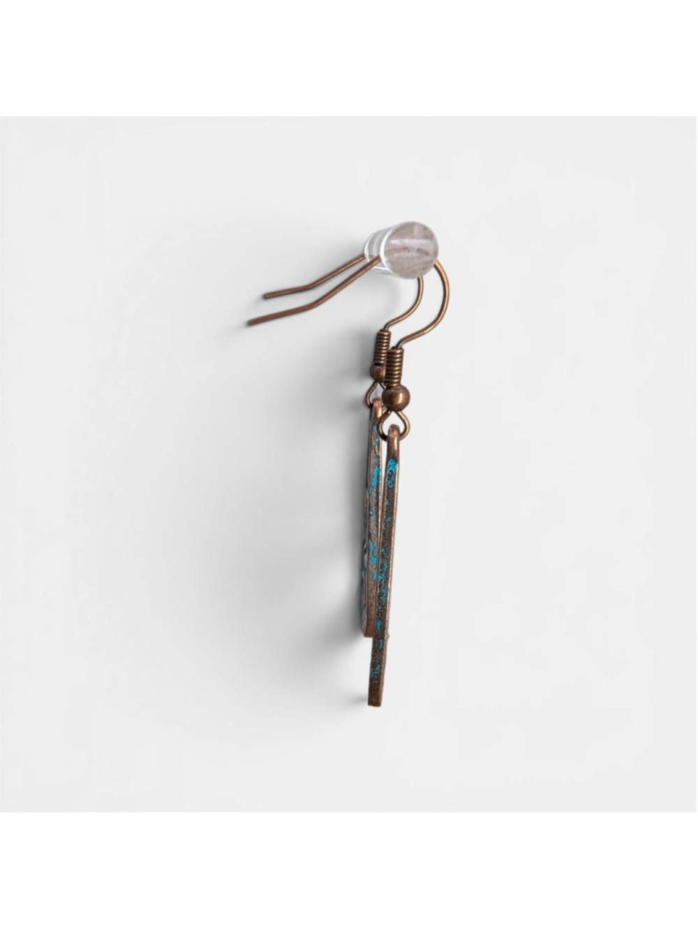 Kokopelli Dangle Earrings, Antique Style Copper Patina Tone Southwestern - Picture 8 of 10